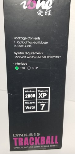 ione LYNX -15 Trackball Optical Mouse Scroll Wheel Windows 2000 Vista XP 7 Large - Picture 7 of 10