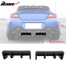 Fits 22-26 Toyota GR86/Subaru BRZ JDM Style Matte Black PP 2PC Rear Diffuser Fin
