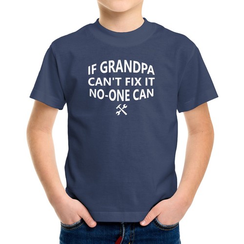 If Grandpa Can't Fix It No-One Can Toddler Kids Youth T-shirt gift Funny Papa - Picture 15 of 15