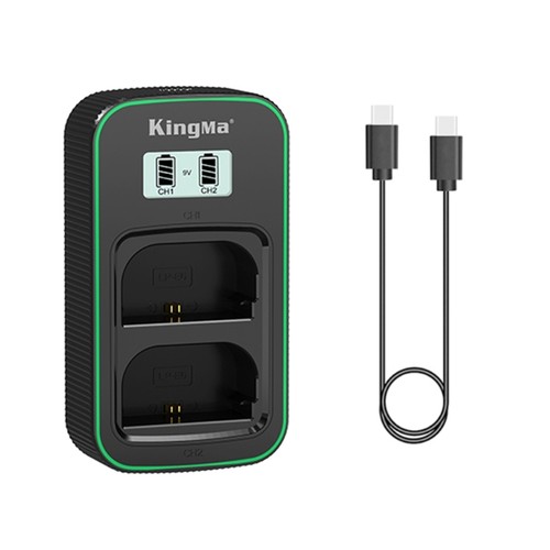 LP-E6 Battery Charger for R5 R6R7 R5C R5C 5D4 6D2 Two Slot Charging, LED Display - Afbeelding 2 van 8