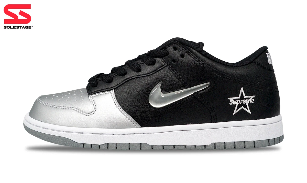 Preços baixos em Nike Supreme x Dunk SB QS Low Metallic Silver | eBay