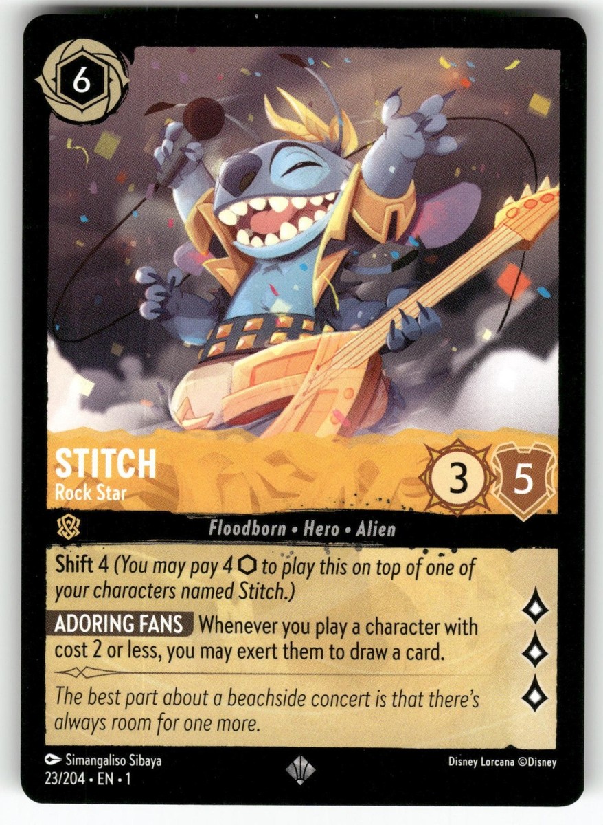 Stitch - Rock Star 23/204 Super Rare The First Chapter Lorcana
