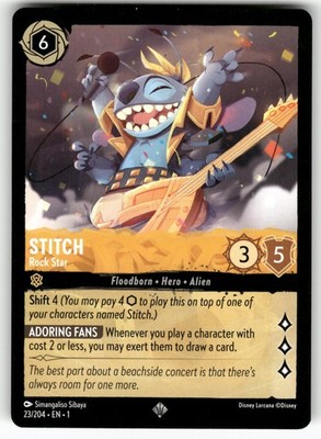Stitch - Rock Star 23/204 Super Rare The First Chapter Lorcana