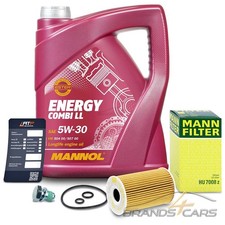 Produktbild - MANN ÖLFILTER + 5l 5W-30 FÜR AUDI A1 A3 SEAT SKODA VW GOLF 6 TOURAN 1.6 2.0 TDI