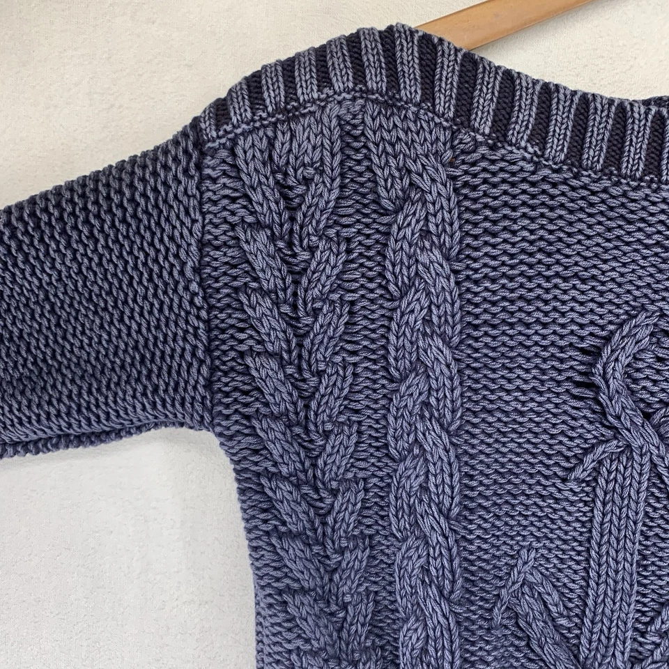 Suéter para mujer tejido con cable XS Sperry Top Sider esmerilado azul marino grueso pesado Foto 4 de 4