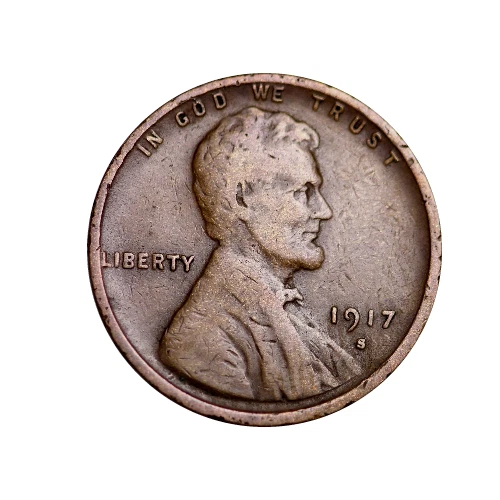 1917-S Lincoln Wheat Penny Cent - G/VG Good or Better Very Nice