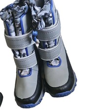 Lands' End Kids Camo Snow Boots Lined Hook Loop Mid-Calf US 5M EU 37