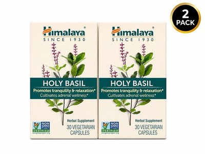 (2 Pack) Himalaya Holy Basil, 30 Vegetarian Capsules Each Exp: 06-2027+ M33