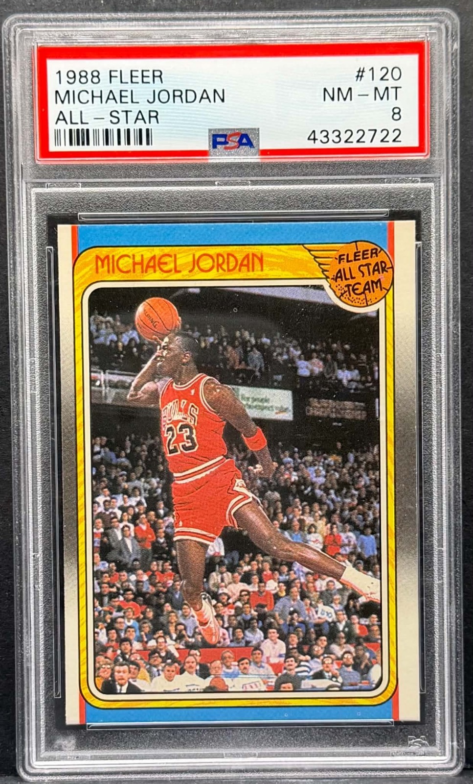 1988-89 Fleer Basketball - All Star Team - Michael Jordan #120 - PSA 8 NM-MT