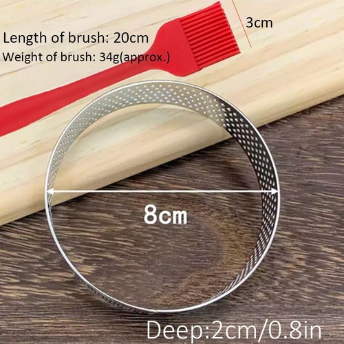 12er Pack Tortenringe 3,15 Zoll perforierter Tortenring Edelstahl, rund Mousse C - Bild 2 von 3