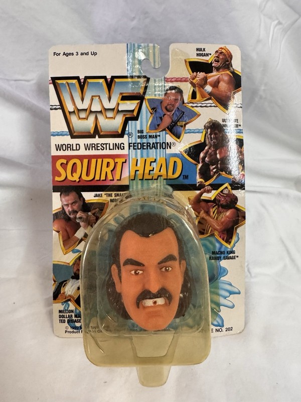 WWF 1990 TitanSports, JAKE "The Snake" ROBERTS, Squirt Head MOC WWE