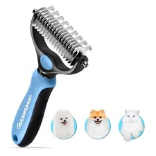 Pet Undercoat Rake Dematting Comb for Dogs Cats Double Sided Shedding Brush Tool