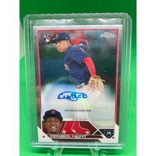 2023 Topps Chrome Update #AC-EV Enmanuel Valdez RC Auto Boston Red Sox