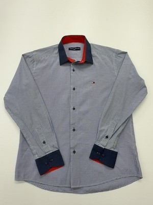 Tommy Hilfiger Mens Shirt Blue Gingham Button Up XXL Regular Fit Cotton