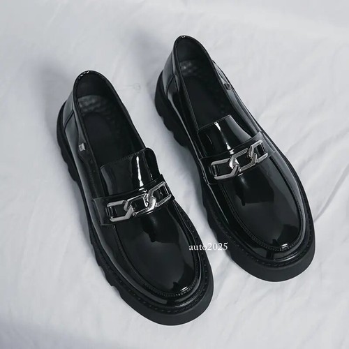 Chaussures décontractées pour hommes en cuir verni à enfiler chaussures Oxford britanniques loisirs robe travail - Photo 10/13