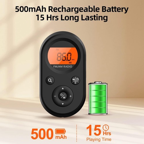 Personal Radio with Long Battery , Stereo Headphones, Sleep Timer V8U35500 - Picture 3 of 7