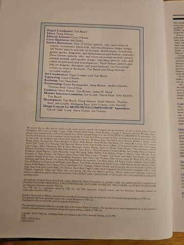Monster Manual : Advanced Dungeons & Dragons Compendium HC 1993 Doug Stewart - Picture 10 of 12
