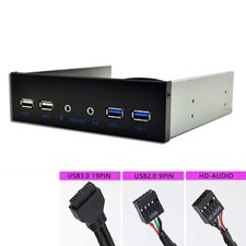 2 x USB 3.0, 2 x USB 2.0 & HD-AUDIO Front Panel for Desktop PC Optical Drive Bay