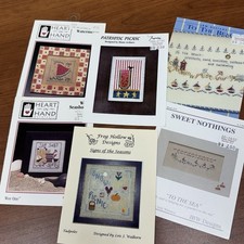 Lot Of 6 Small Cross Stitch Patterns - Summer, Sea, Beach Season Themes - NEW