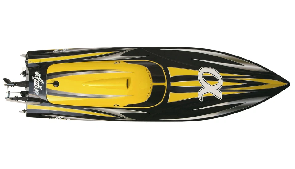 RC Brushless Rennboot Alpha Flame Yellow 4-6S Powerboat 80km/h Speedboat 106cm - Bild 2 von 4