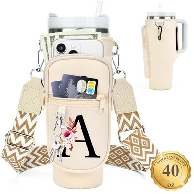 Personalized Water Bottle Holder with Strap for Stanley Cup Accessories 40 oz...