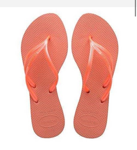 Havaianas Tria orange Cyber Damen-Flip-Flops mit drei Riemen US-Größe 7/8 neu ohne Etikett