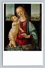 National Gallery Art, Madonna & Child, Washington DC Vintage Postcard