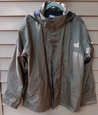 Helly Hansen Dubliner Jacket Men's Small Beluga Olive Green Rain Shell 