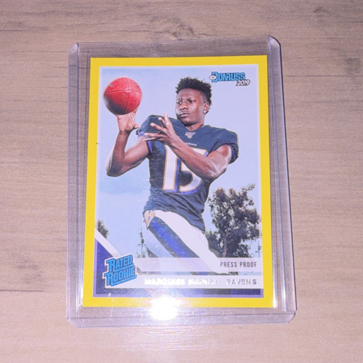 Panini Donruss Rated Rookie Press Proof Yellow Marquise Brown #312 2019