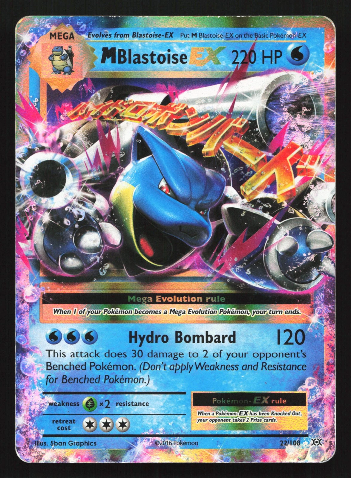M Blastoise EX 22/108 XY - Evolutions Ultra Rare Pokemon Card
