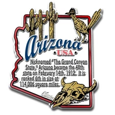 Arizona Information State Magnet by Classic Magnets, 2.4" x 2.8"