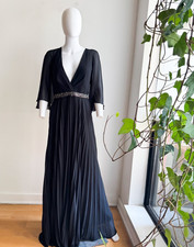 Laundry Black Pleated Skirt Cape Bodice Maxi Evening Dress 6