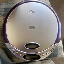 Durabrand CD-566 Programmable Personal CD Player Silver/Purple LCD Headphone