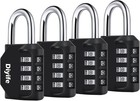 Combination Padlock, [4 Pack] Diyife 4 Digit Lock Combination, Padlock