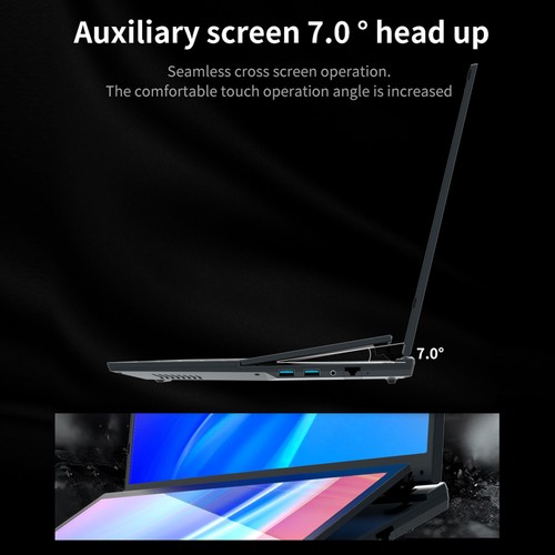 US Plug Double Screen Laptop 16in Main Screen 14in Touch Sub Screen For Core NEW - Afbeelding 2 van 12