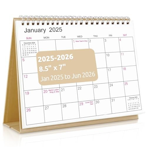 Tischkalender 2025-2026, Jan 2025 bis Jun 2026 18 Monate kleiner Tischkalender - Bild 4 von 8