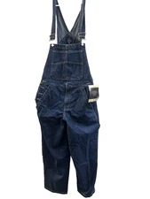 Vintage Y2K Faded Glory Sz Medium Blue Denim Bib Overalls Worn Streetwear