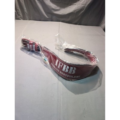 IFBB Born for Bodybuilding Red Leather Weight Lifting Belt - Size M