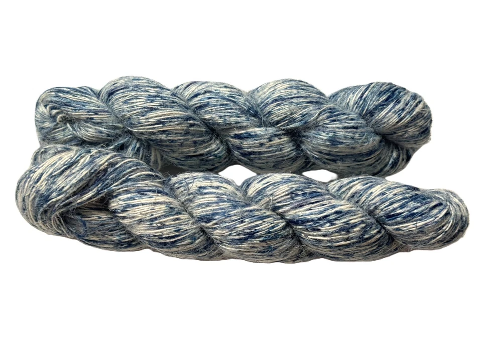 100 g de hilo de yute fino para tejer azul tie dye 530 yardas Foto 2 de 4