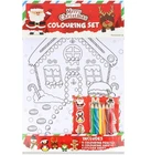 A4 Christmas Colouring Set With Pencils Stickers Stocking Filler For Kids Gift