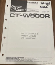 Pioneer CT-W900R Stereo Double Cassette Tape Deck Original Service Repair Manual