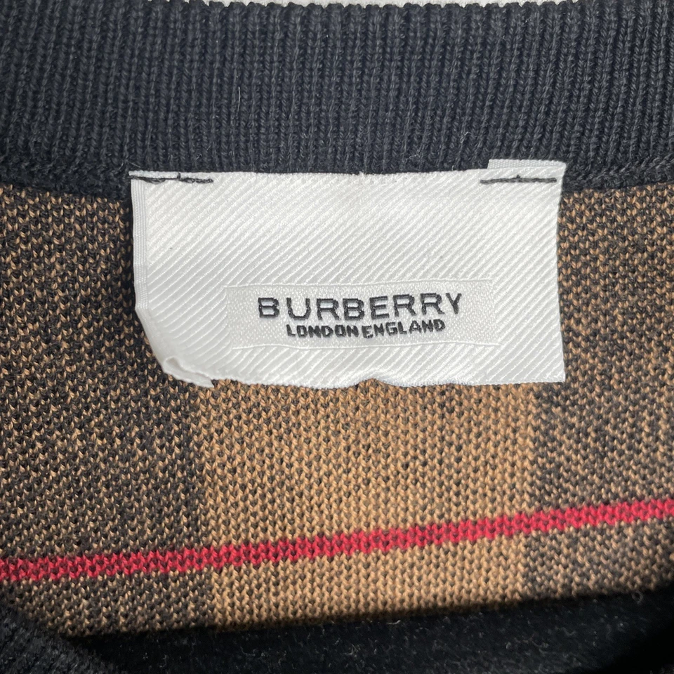 Suéter Pullover BURBERRY Para Hombre Talla Grande EE. UU. Negro Rojo Tostado Gris Marrón Monograma Foto 3 de 4