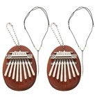  2 Sets Mini Kalimba Daumenklavier Fingerklaviere Hölzerne Fingerpianinstrument