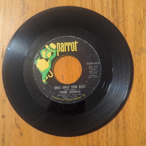 Tom Jones 45 Delilah/Smile Away Your Blues PARROT - Picture 2 of 2