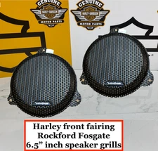14-25 Harley Touring Front Fairing Rockford Fosgate 6.5" Speaker Covers/Grills