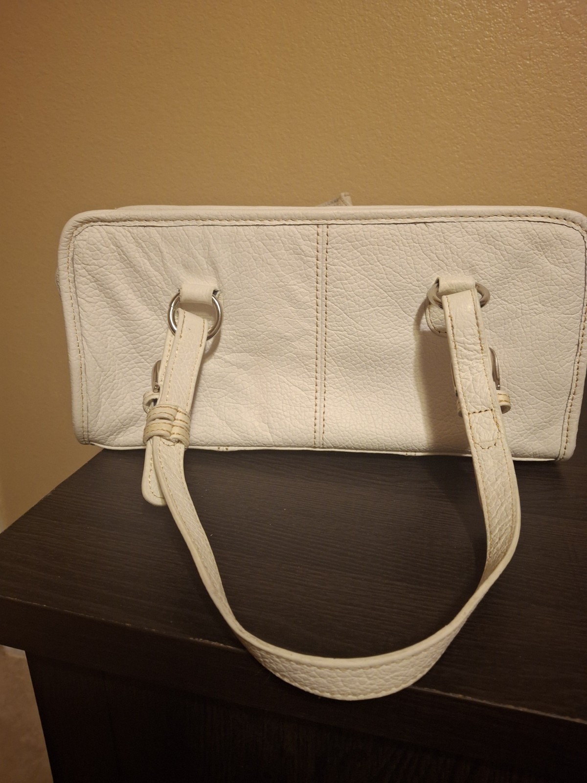 Ameri Leather White Satchel Handbag - image 1