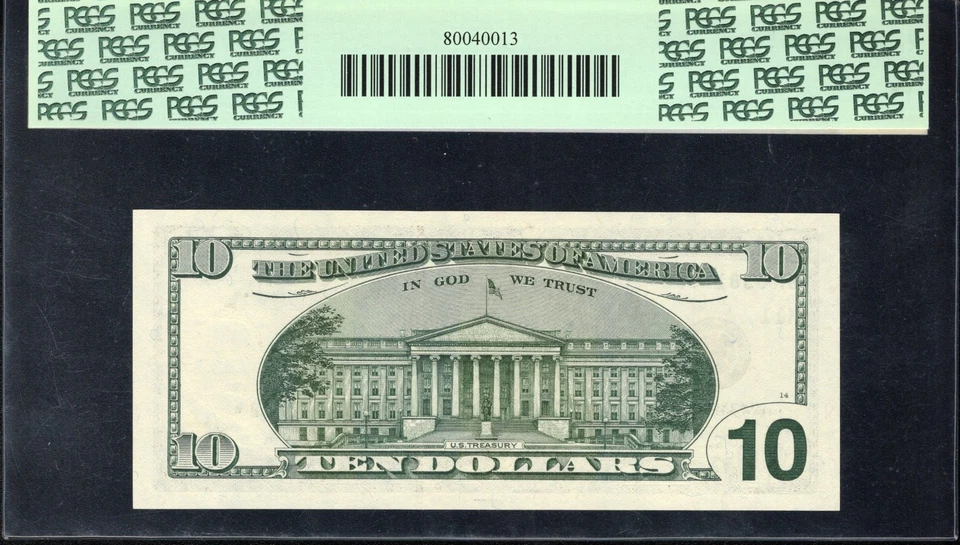 1999 $10 DALLAS STAR FEDERAL RESERVE NOTE PCGS 68 PPQ Fr 2034-k* 17058* - Image 2 of 2