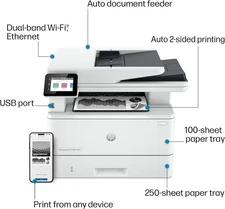 HP LaserJet Pro MFP 4101fdw Wireless B&W All-in-One Laser Printer, Scanner, Copy