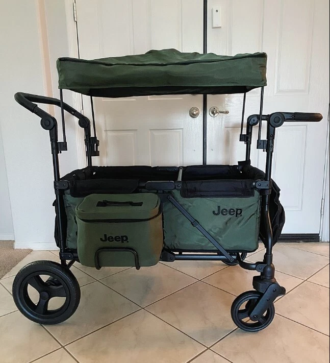 Kids Stroller Wagon Canopy with Cooler Bag and Parent Organizer Car Seat Adapter
