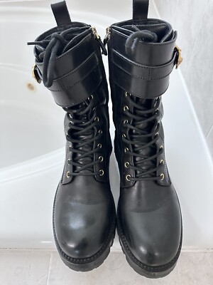 Versace Safety Pin Combat Boots For women W/box Dustbag